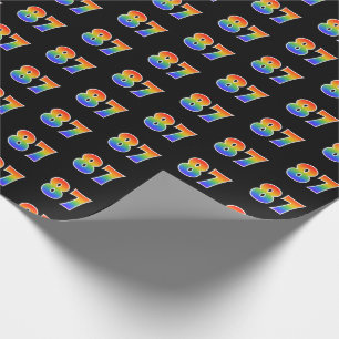 Papel De Presente Padrão Divertido de Espectro de Arco-íris "87" Núm