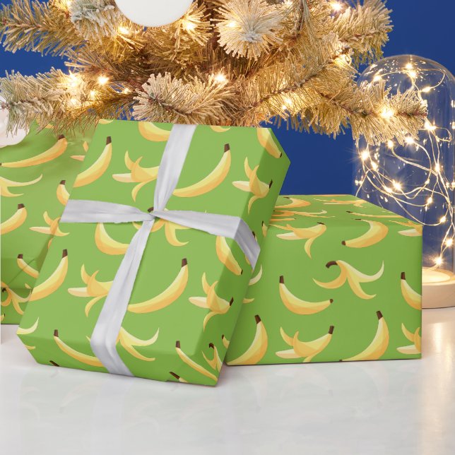 Papel De Presente Padrão divertido de festa com piadas de banana col (Feriados)