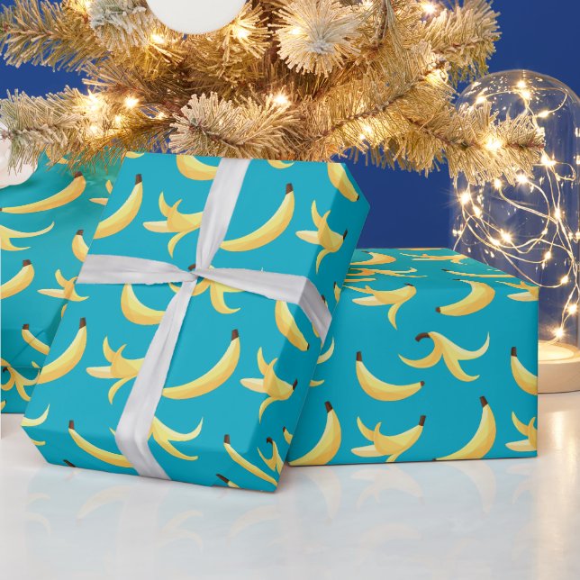 Papel De Presente Padrão divertido de festa com piadas de banana col (Feriados)