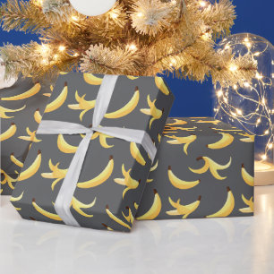 Papel De Presente Padrão divertido de festa com piadas de banana col