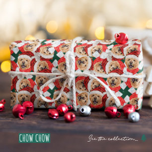 Papel De Presente Padrão Divertido de Natal de Chow Chow