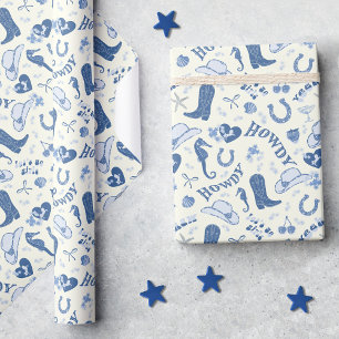 Papel De Presente Padrão Divertido do Clube de Bach da Cowgirl Coste