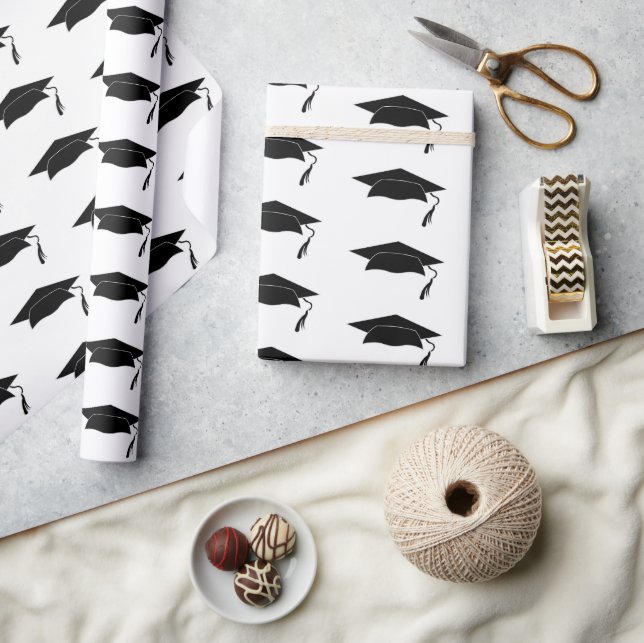 Papel De Presente Padrão do Boné de formatura do formando (Artesanato)