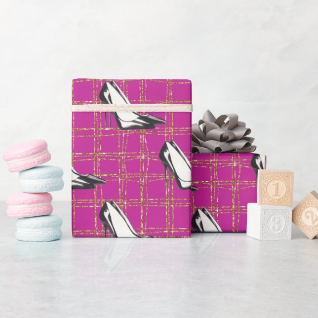 Papel De Presente Padrão do chefe da moça de moda (Chá de bebê)