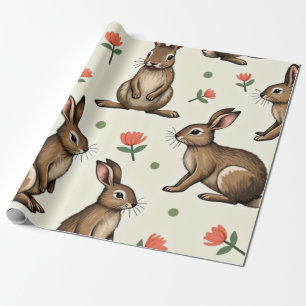 Papel De Presente Padrão do coelho da vinheta