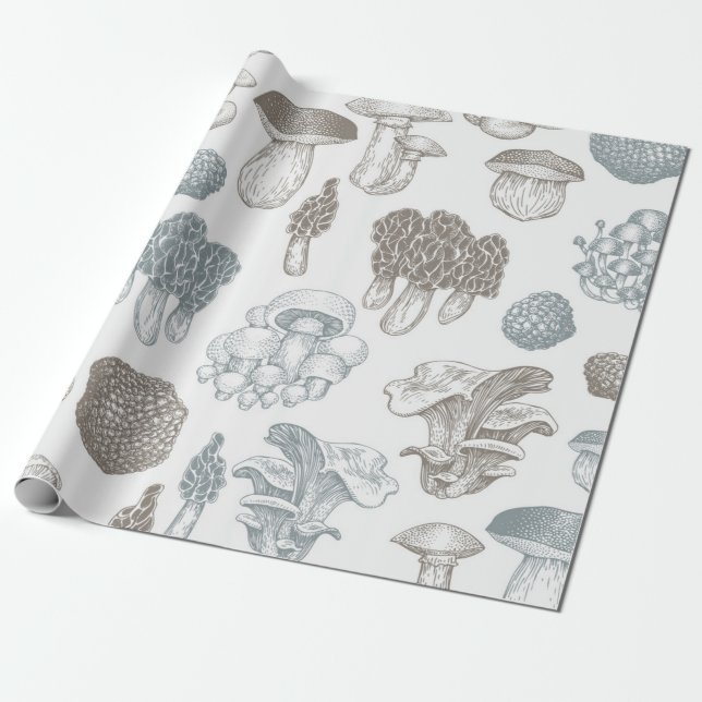 Papel De Presente Padrão do cogumelo (Desenrolado)