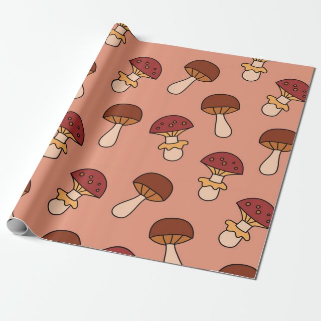 Papel De Presente Padrão do cogumelo (Desenrolado)