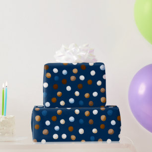 Papel De Presente Padrão do Dia dos Pais Azul e Marrom