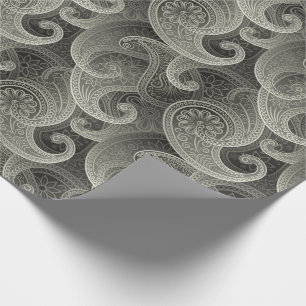 Papel De Presente Padrão do Eterno Platinum Paisley