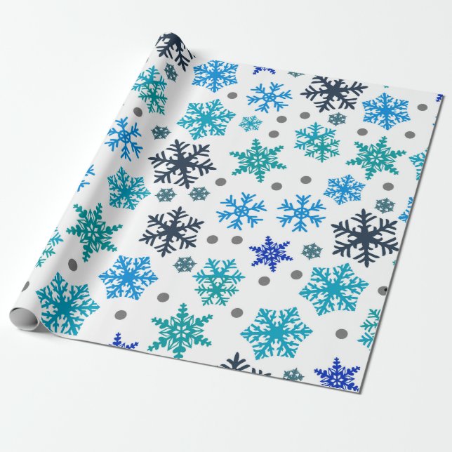 Papel De Presente Padrão do Floco de Neve (Desenrolado)