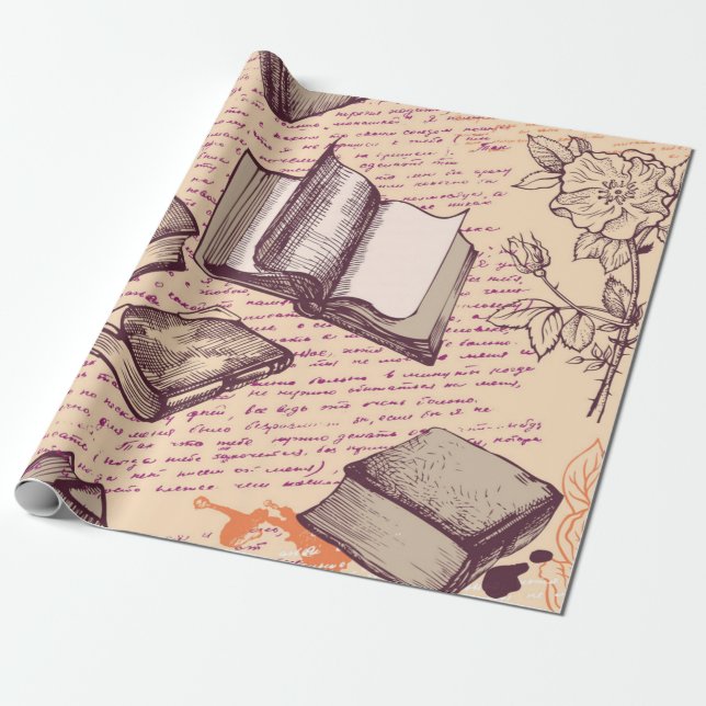 Papel De Presente Padrão do livro (Desenrolado)