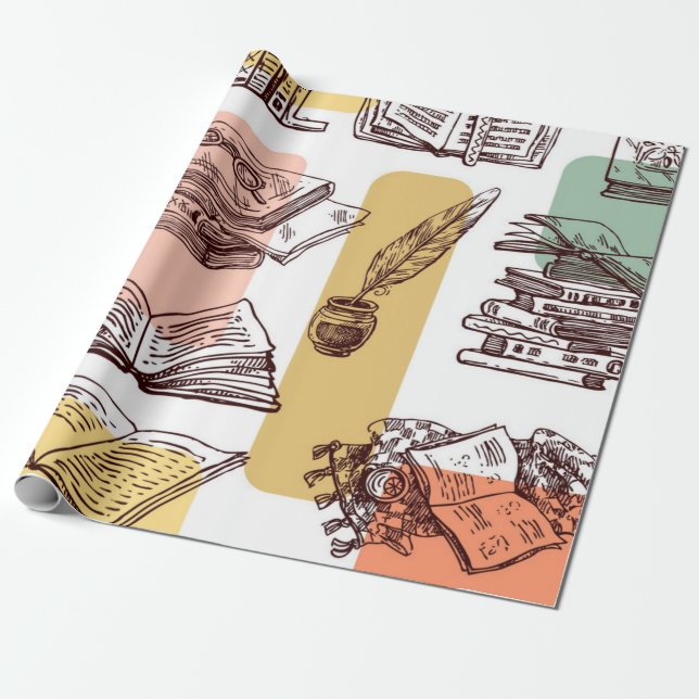 Papel De Presente Padrão do livro (Desenrolado)