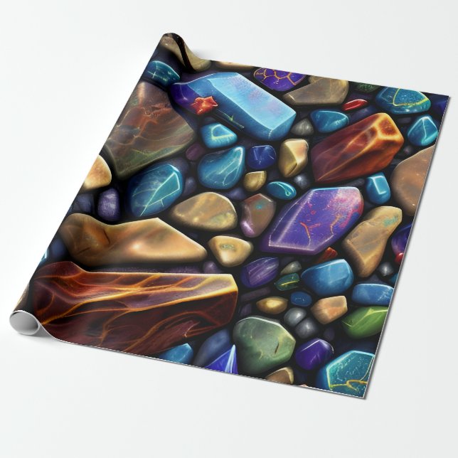 Papel De Presente Padrão do mosaico da pedra colorida (Desenrolado)