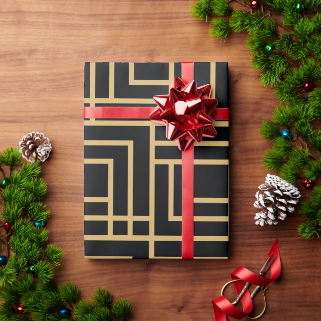Papel De Presente Padrão do ouro (Presente de Natal)