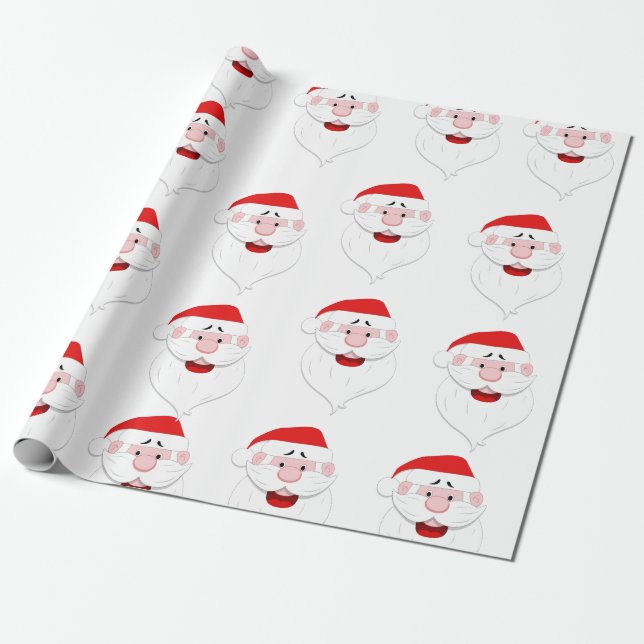 Papel De Presente Padrão do Papai Noel (Desenrolado)