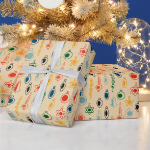 Papel De Presente Padrão do Retro do meio século com Brinquedos de Á