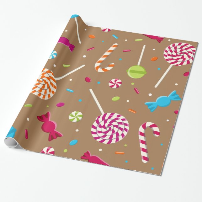 Papel De Presente Padrão doce de Natal (Desenrolado)
