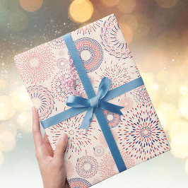 Papel De Presente Padrão dos Firecrackers do Dia da Independência do