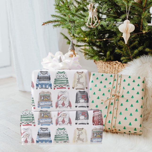 Papel De Presente Padrão dos suéteres feios de natal (Criador carregado)