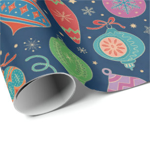 Papel De Presente Padrão Dourado de decoração de árvores de Nata