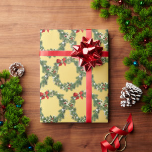 Papel De Presente Padrão Dourado de Natal Elegante