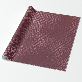 Papel De Presente Padrão Dourado de trava de entrelaçamento de rosa 