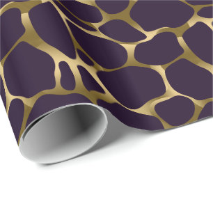 Papel De Presente Padrão Dourado E Profundo De Leopardo Abstrato Rox