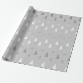 Papel De Presente padrão elegante de árvore de Natal de prata modern