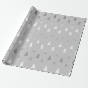 Papel De Presente padrão elegante de árvore de Natal de prata modern