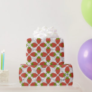 Papel De Presente Padrão elegante de cor vermelha de morango modern