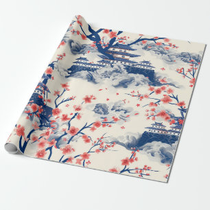 Papel De Presente Padrão Elegante De Flor De Cereja Sem Costura (15)