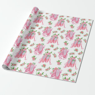Papel De Presente Padrão Elegante de Flor de Cerejeira Rosa Aquare
