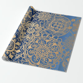Papel De Presente Padrão Elegante de Mandala Dourado