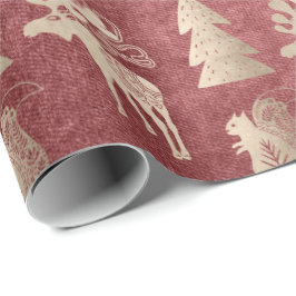 Papel De Presente Padrão elegante de ouro-rosa de-luz