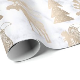 Papel De Presente Padrão elegante de rosa de ouro claro