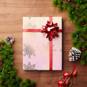 Papel De Presente Padrão elegante do floco de neve de Natal hologr