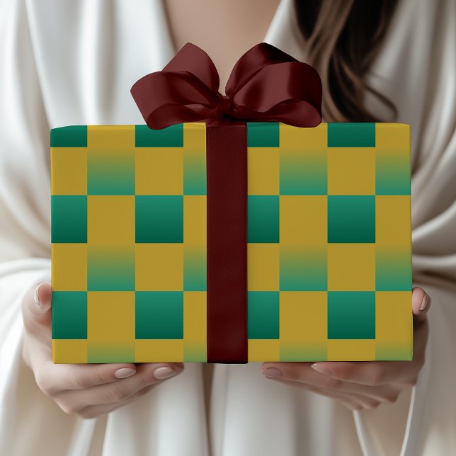 Papel De Presente Padrão elegante em verde e ouro (Criador carregado)