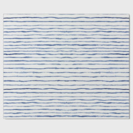 Papel De Presente Padrão em Lixeira Moderna Azul e Branco