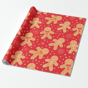 Papel De Presente Padrão engraçado de biscoitos de gengibre em forma