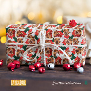 Papel De Presente Padrão engraçado de Natal do Labrador