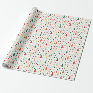 Papel De Presente Padrão escandinavo das árvores de Natal Abstrato