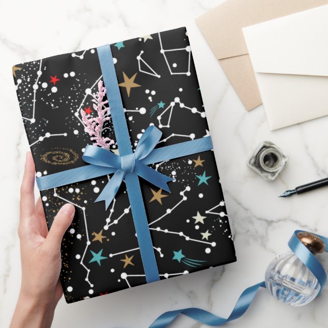 Papel De Presente Padrão Espacial  (Presentear)
