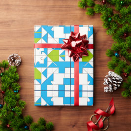 Papel De Presente Padrão Estilizado de Peças de Quebra-Cabeça