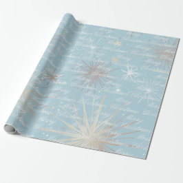 Papel De Presente Padrão Estrela Explosiva Abstrata Azul Feliz Natal