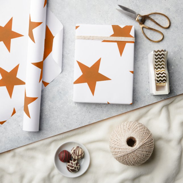 Papel De Presente Padrão Estrelas Douradas 6 (Artesanato)