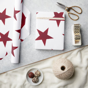 Papel De Presente Padrão Estrelas Douradas 7
