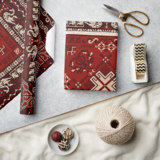 Papel De Presente Padrão Étnico Aztec