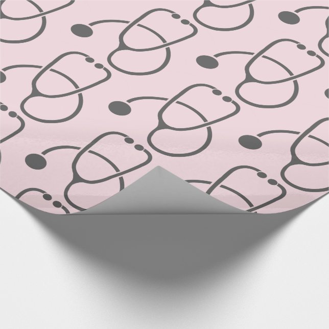 Papel De Presente Padrão etoscópico da Cinza na moda a rosa (Ponta)
