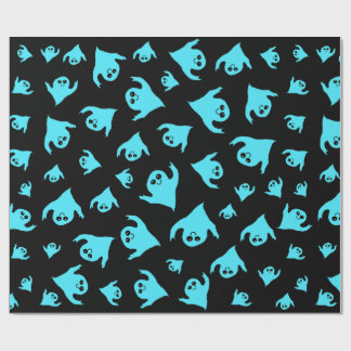 Papel De Presente padrão fantasmas azuis