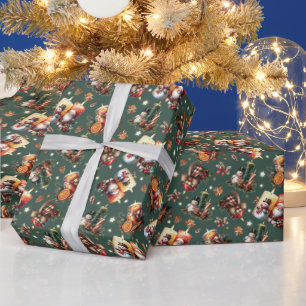 Papel De Presente Padrão festivo da vela de Natal